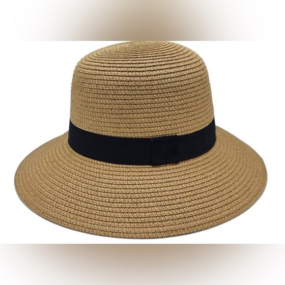 Beanie Panama Ribbon Straw Hat Women - Picture 2 of 6